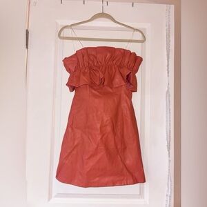 DO+BE Strapless Leather Dresss